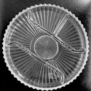 Vintage Clear Pressed Glass Tray